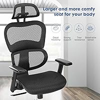 Vista 9 de Silla de oficina ergonómica, silla de escritorio con respaldo alto, silla giratoria de malla para computadora con soporte lumbar dinámico, función