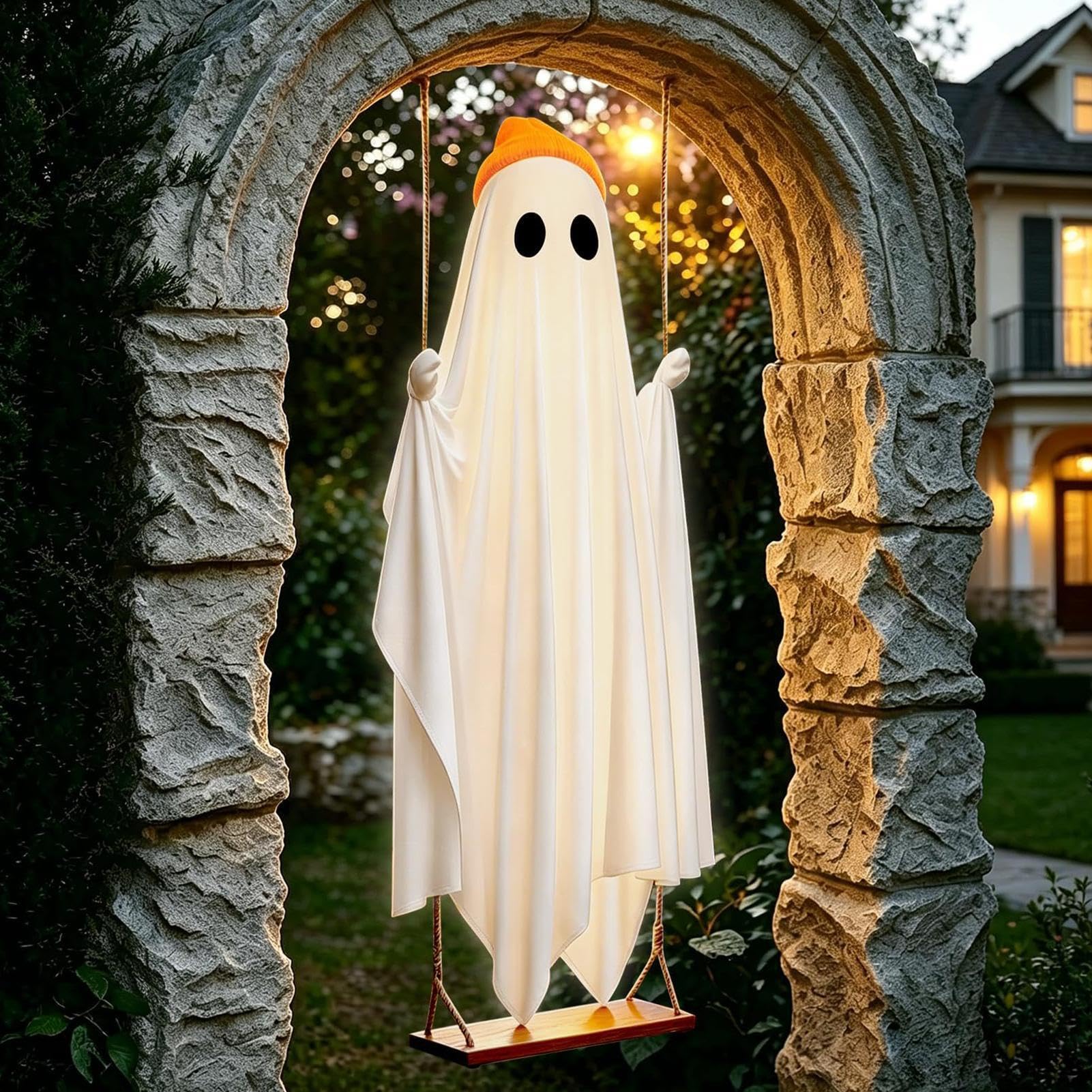 Resistente al agua, con movimiento ligero, decoración de fantasmas, gigante
