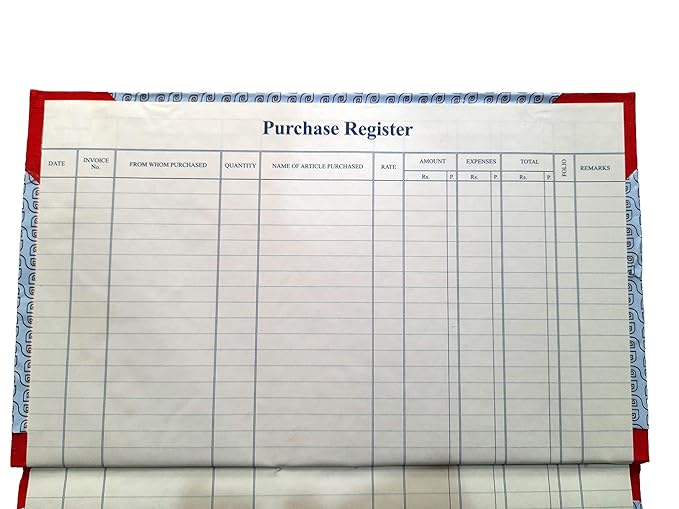 LRS Purchase Register 70 GSM Ledger Paper Hard Bound (60 Pages