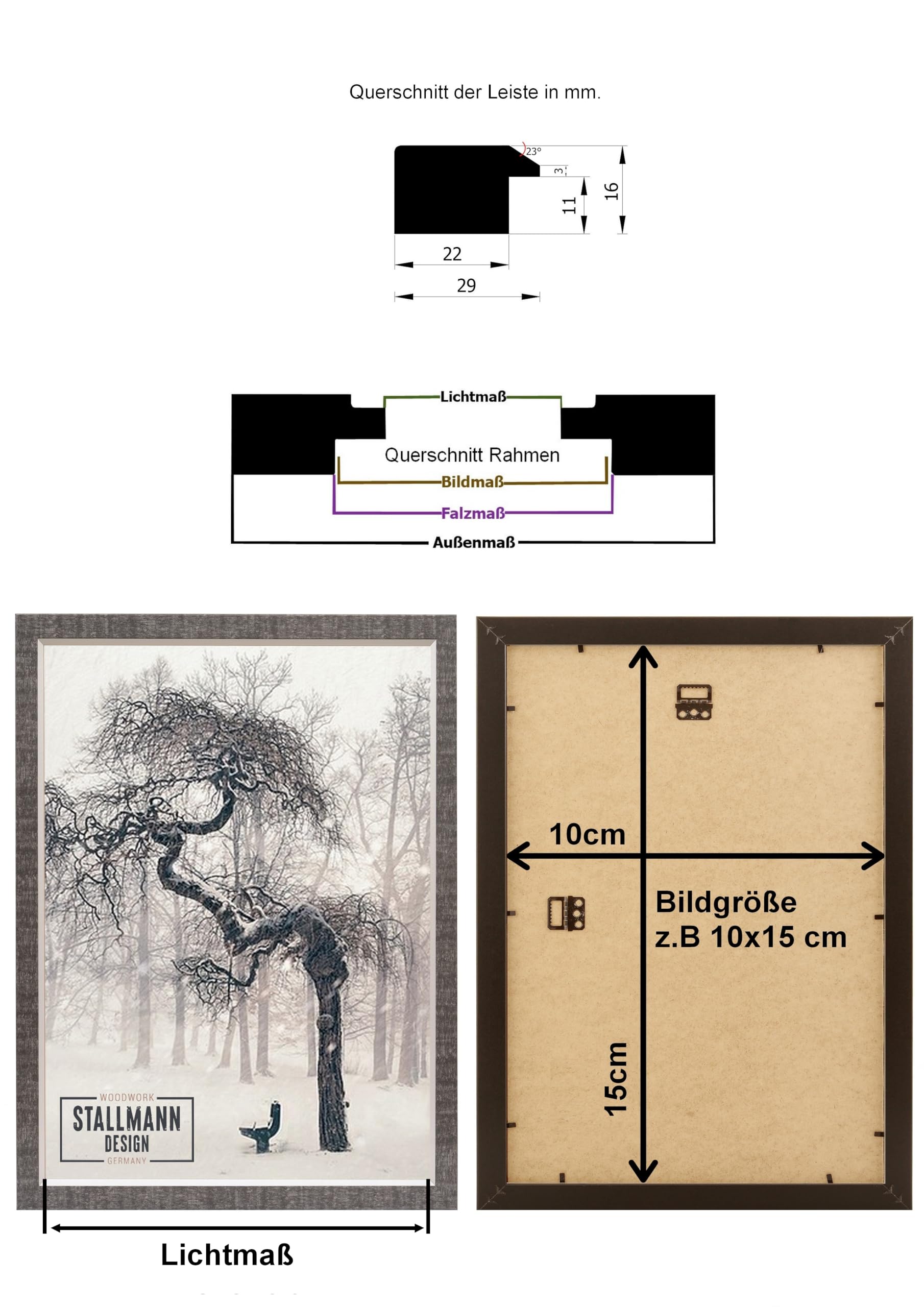 Bilderrahmen my Frames 75x98 cm schwarz gewischt Rahmen fuer Dina 4 und 60 andere Formate Fotorahmen Wechselrahmen aus Holz MDF mehrere Farben wählbar Frame für Foto oder Bilder
