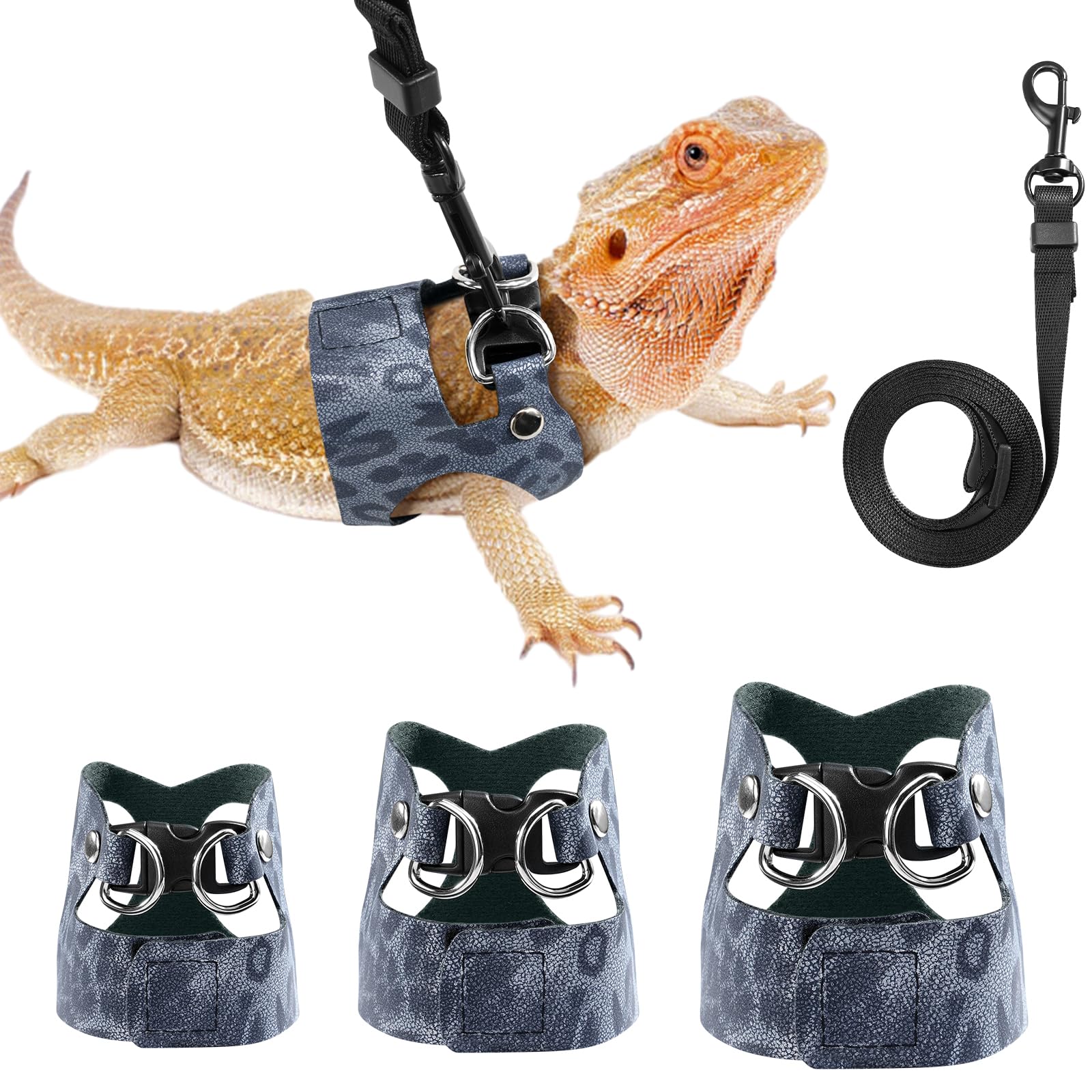 Pawaboo Adjustable Bearded Dragon Harness and Leash