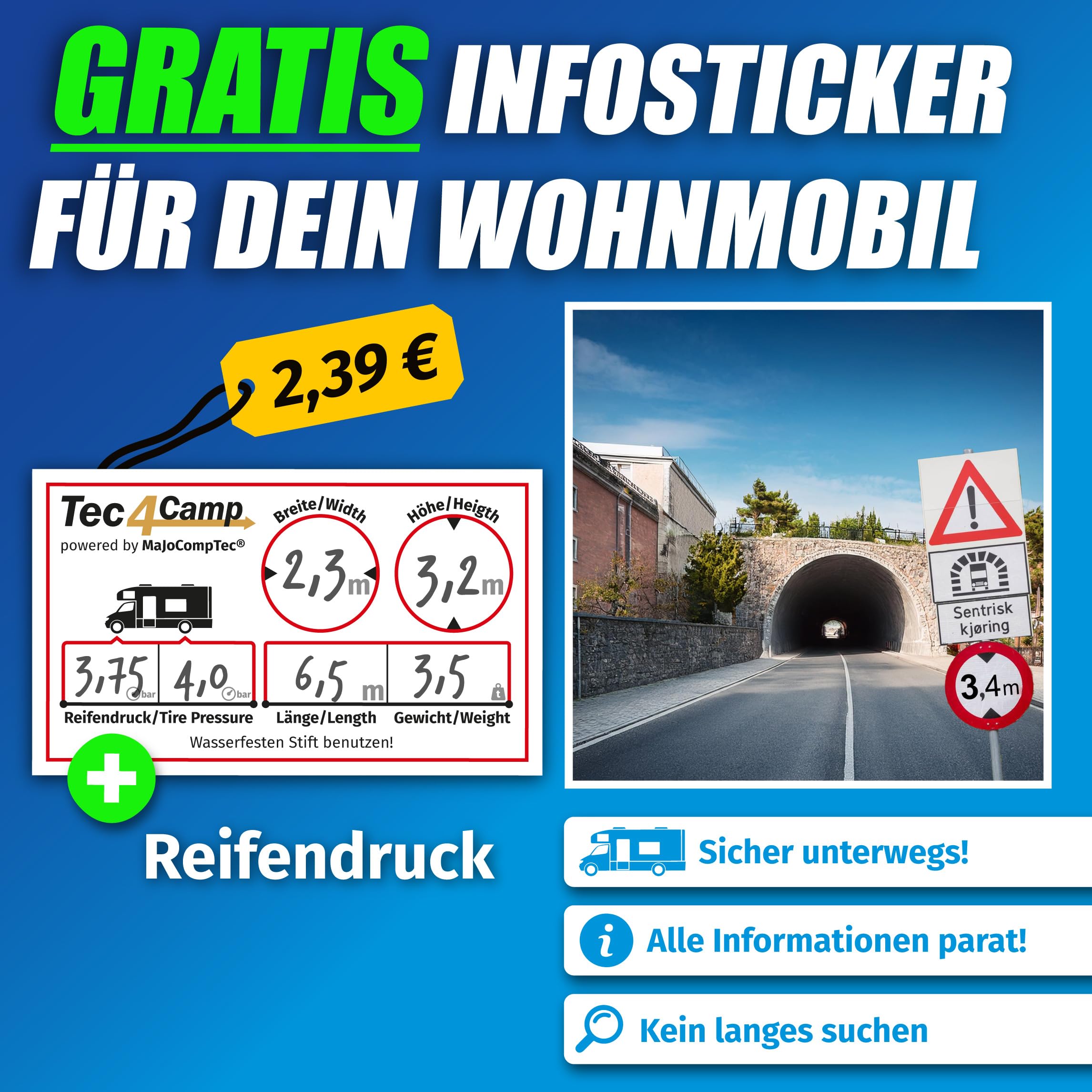 MaJoCompTec® ADBLUESAFE Zabezpieczenie korka wlewu paliwa, zabezpieczenie wlewu paliwa AdBlue, akcesoria do samochodów kempingowych (wersja ze stali nierdzewnej, bezpiecznik Boxer + Jumper + Ducato)