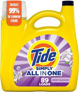 Tide Simply All-In-One Berry Blossom Liquid Laundry Detergent 89 Loads 117 fl oz Powerful Stain Odor Removal Fresh Scent