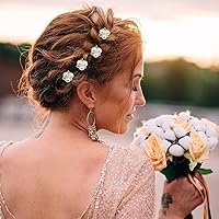 Vista 2 de WILLBOND 18 horquillas para el pelo de perlas, accesorios para el cabello de boda, diamantes de imitación, clips de cristal para novias, damas