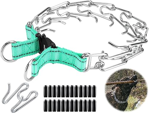 DEYACE Collar de punta para perros, collar de hebilla de metal ajustable de liberación rápida para perros, collar de gargantilla de acero inoxidable