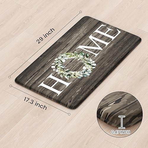 Miniatura 3 de KIMODE - Tapete de cocina antifatiga para piso, tapete acolchado de cocina estilo rústico, antideslizante, impermeable, tapete de espuma cómodo,