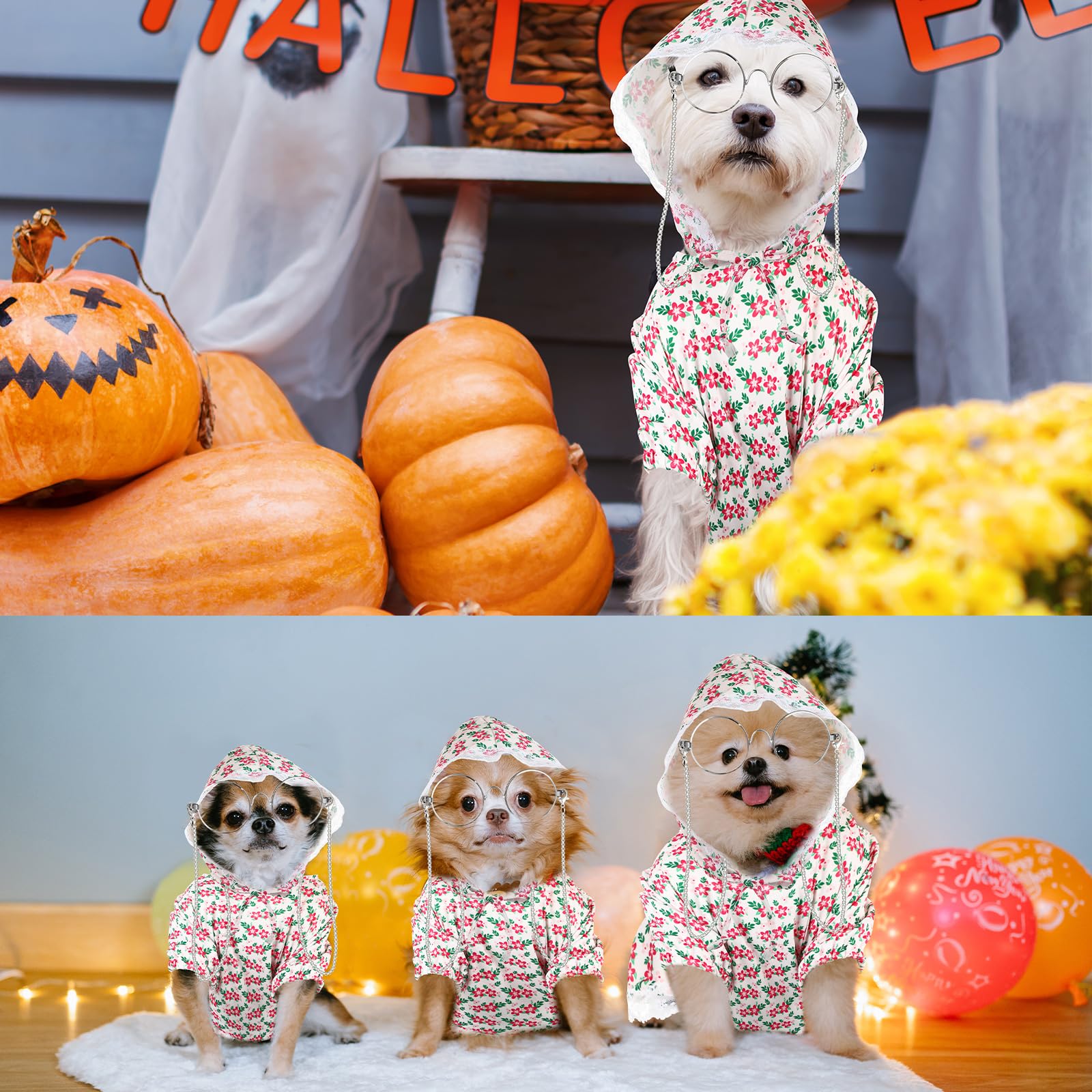 dog dressed as old lady Granny Grandma Golden Glam Pup Pet Cat Dog Halloween Costume Pet XL+ -Chest 25.5"