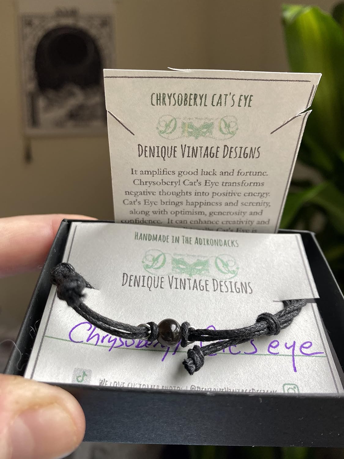 Real 6mm Chrysoberyl Cat’s Eye Bead on Copper- Bronze-Steel-Black Iron-Silver-Titanium-BlackNiobium-14KGold-14K RoseGold Wire on a Leather or Waxed Cord Adjustable Friendship Bracelet