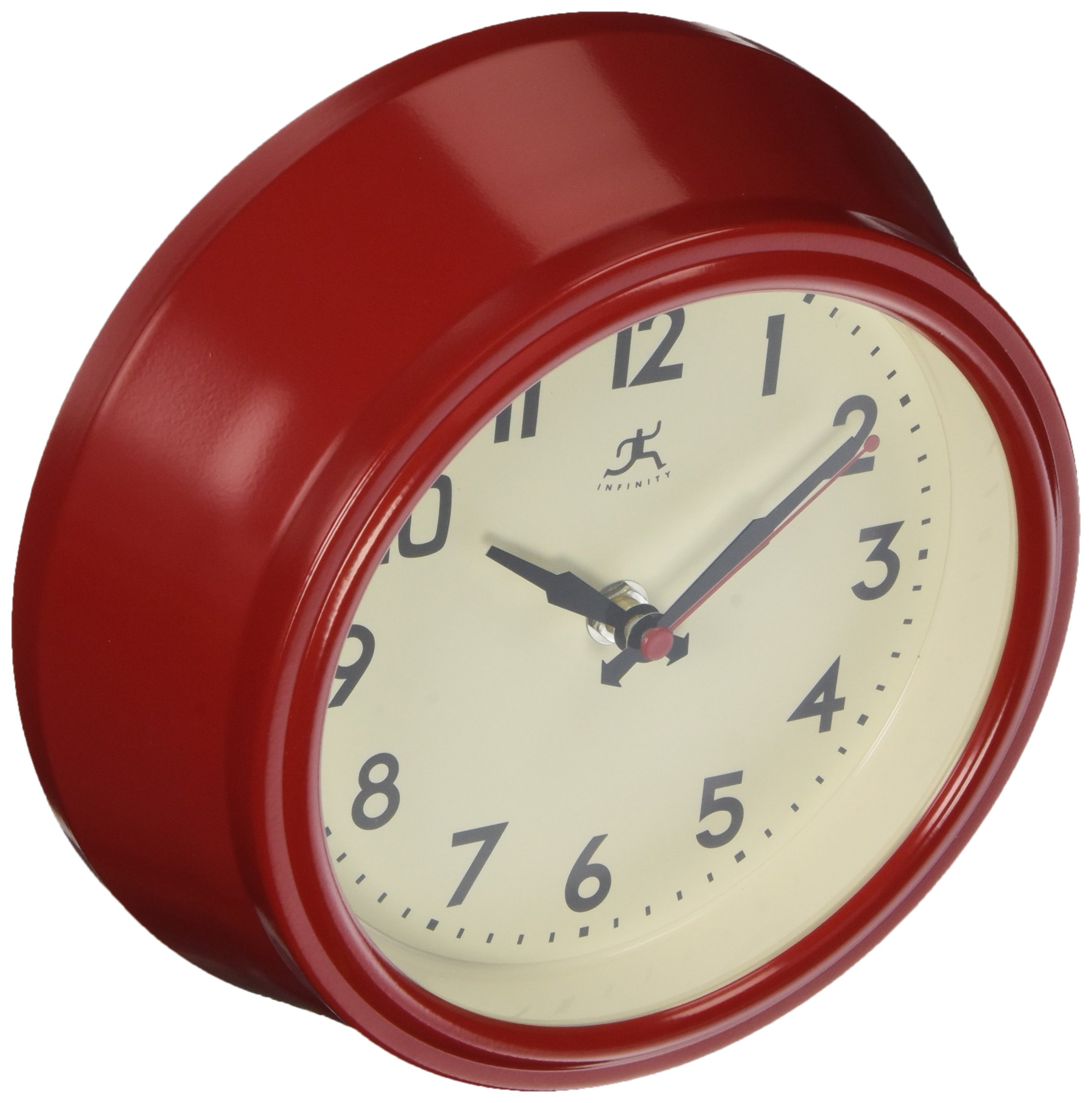 Infinity Instruments8" Retro Diner Red Silent Wall Clock