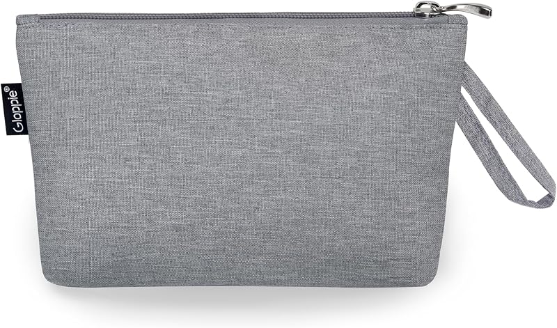 Necessaire Gloppie de Nylon com Zíper, 4 Bolsos Internos, Cinza B- Grey