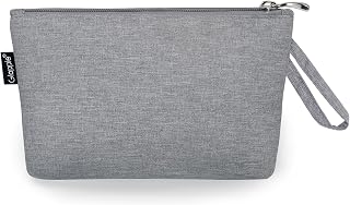 Gloppie Makeup Bag for Purse Small Cosmetic Bag for Women Sunscreen Bag | Grey, Compact Travel Size, 4 Inner Storage Pockets, Multi-Use Pouch for Cosmetics & Jewelry,Teacher Appreciation Gifts