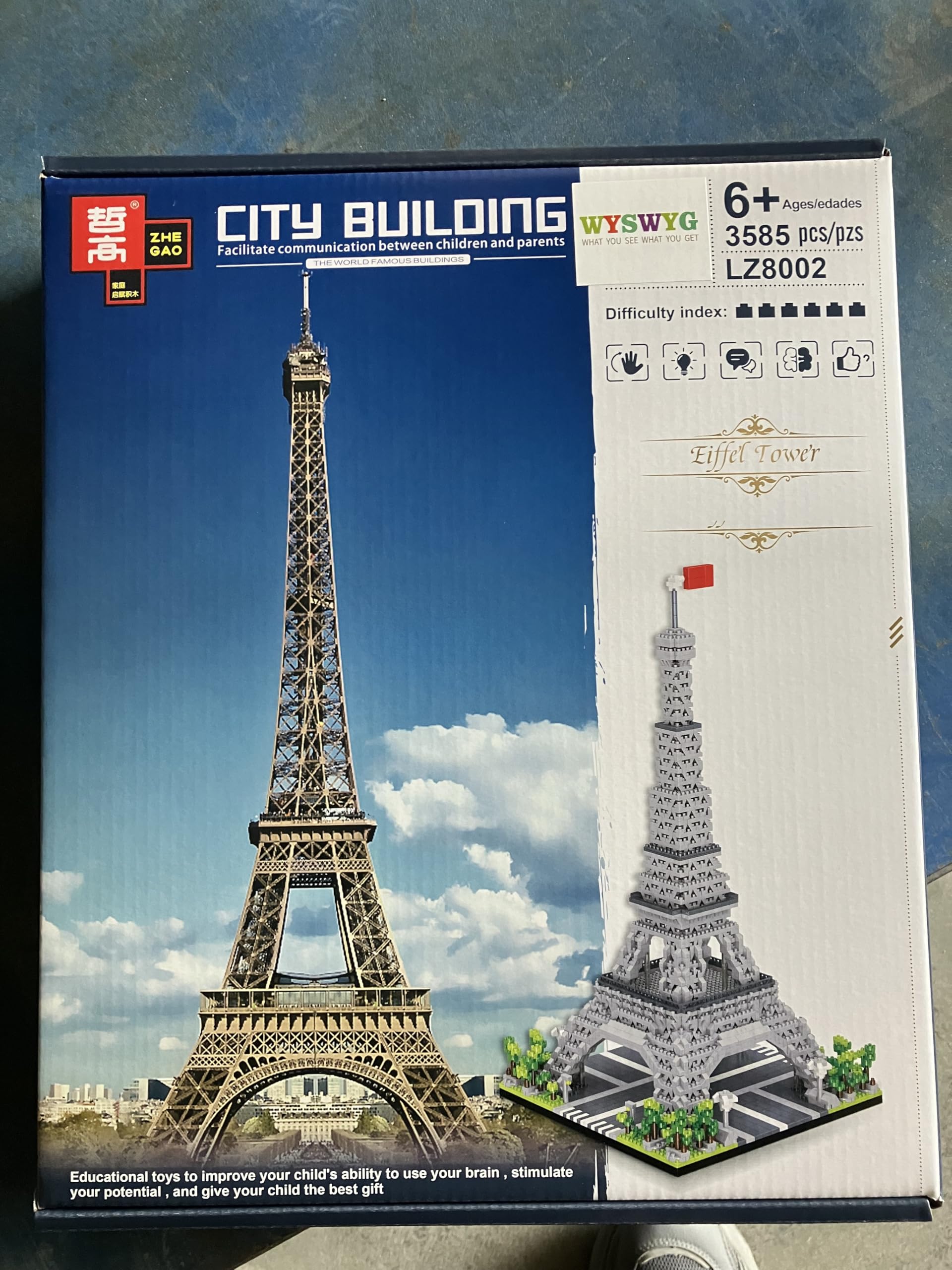 Eiffel Tower Micro Building Blocks Set for Adults, Mini Blocks Sets for Adults, 3585PCS Architecture Model Building Kit, DIY Paris Landmark Set, Gift for Adult Collectors & Teens, Display Toy.