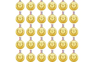 Hicarer 2.36 Inch Plastic Gold Medals - A Field Day Essential for Kids and Adults