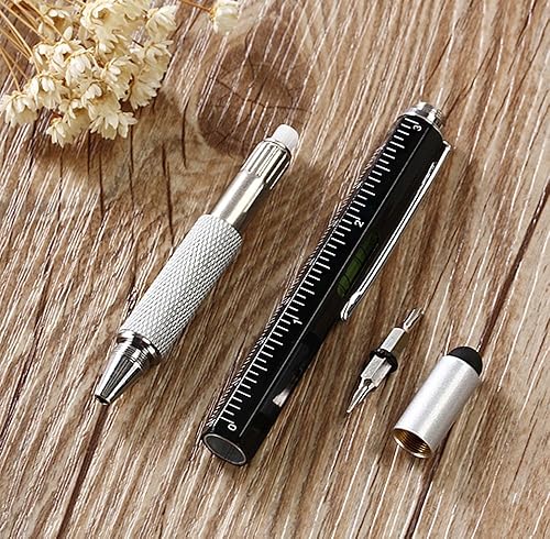 Miniatura 6 de Multipalabra 6 en 1 herramienta multifunción bolígrafo con bolígrafo, regla, destornillador, una cabeza plana, bolígrafo de pantalla táctil, medidor