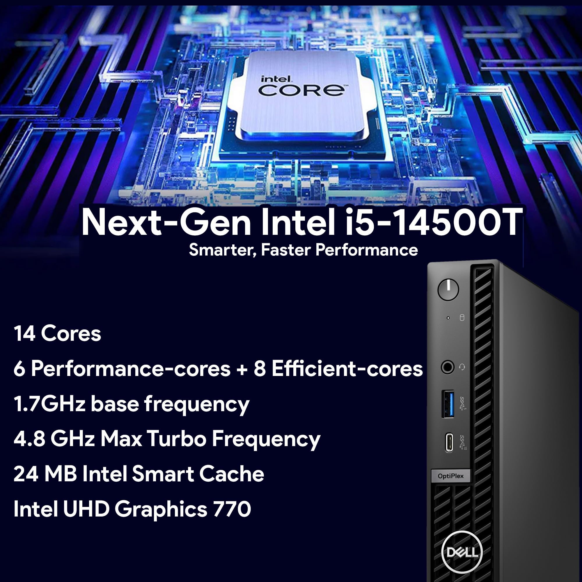 Amazon.com: Dell OptiPlex 7020 Micro Desktop PC, Intel i5-14500T