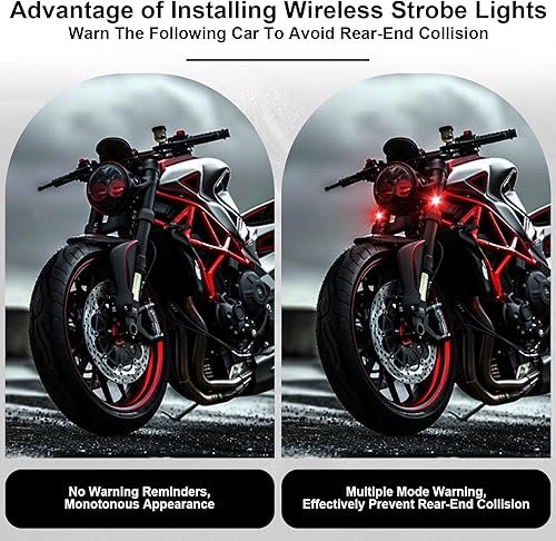Miniatura 2 de 4 luces estroboscópicas LED inalámbricas con control remoto, 8 colores recargable por USB, luz de advertencia anticolisión, luces LED inalámbricas