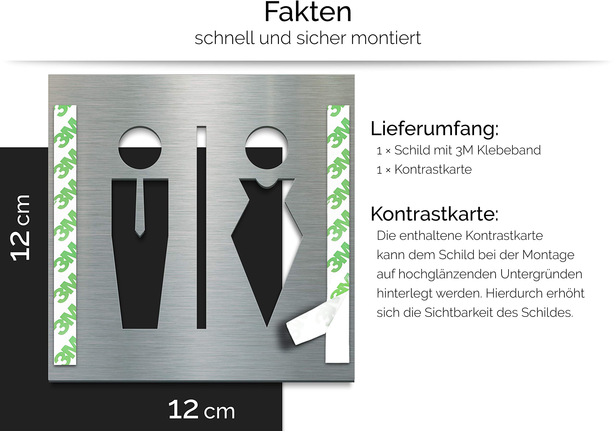 Dames wc bordjes in RVS look voor binnen en buiten
