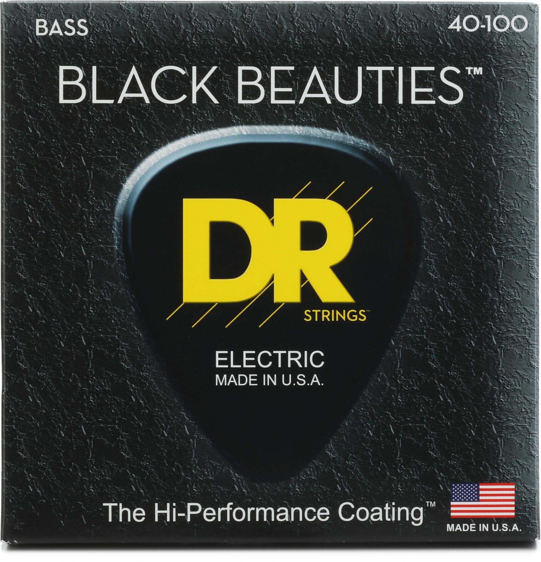 DR Strings BLACK BEAUTIES™ - Black Colored Bass Strings: Light 40-100 | K3 coating, durab…