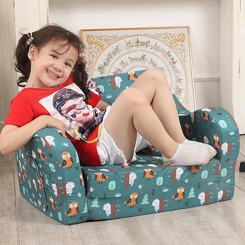 Miniatura 3 de Happy Owl - Sofá infantil plegable 2 en 1, sofá convertible a cama para niñas y niños