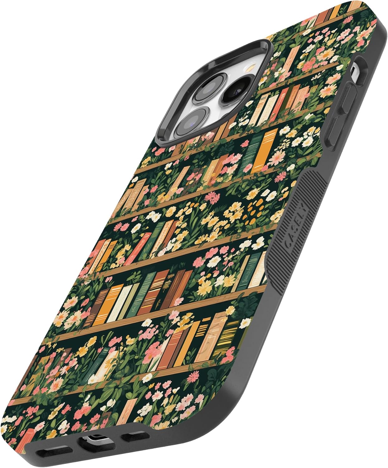 Casely iPhone 13 Pro Case | Book Nook | Floral Library | Bold Protective Design | Compatible with MagSafe