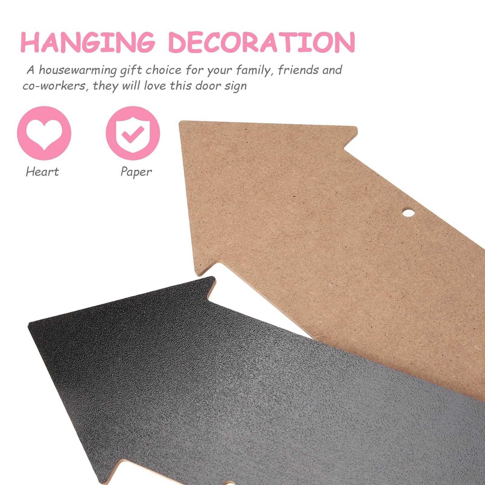 6 Stück Packung Doppelseitige Pfeil Leer Schilder mit Lanyard Design zum Beschriften Abwischbar für Home Decoration und Individuelle Nachrichten