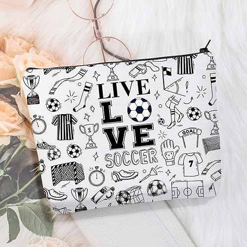 Miniatura 7 de CMNIM Regalos de fútbol, bolsa de maquillaje para jugadores de fútbol, regalos para amantes del fútbol, regalos para fanáticos del equipo, regalos