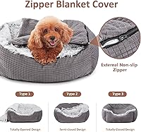 Vista 2 de MIXJOY Dog Beds for Medium Large Small Dogs, Rectangle Cave Hooded Blanket Puppy Bed, Luxury Orthopedic Cat Beds for Indoor Cats, Warmth and Machine