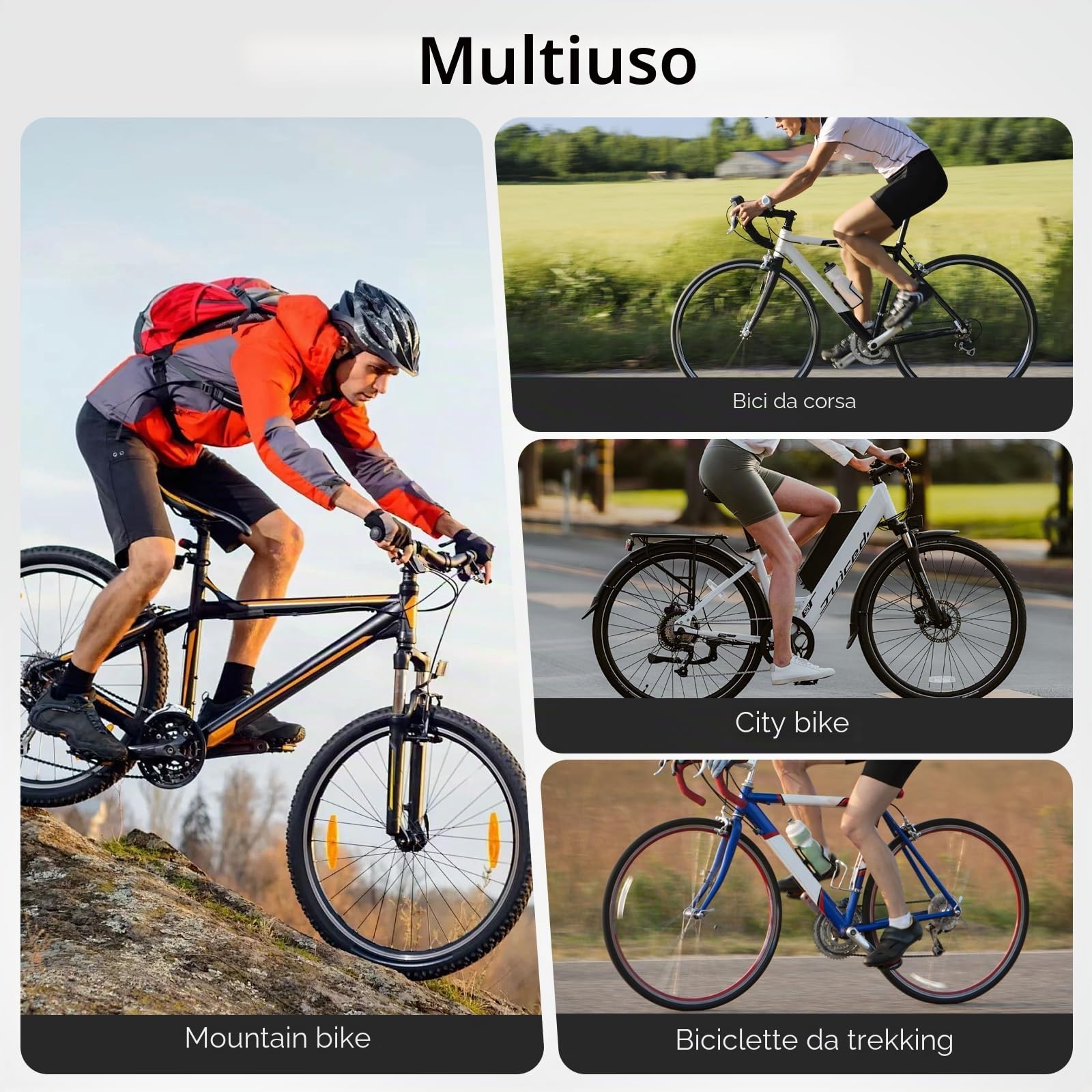 Reggisella per Bicicletta Ammortizzato da 27,2 mm, Reggisella Telescopico con 3 Adattatori per Reggisella (28,6/30.4/30,9/31,6 mm) per Biciclette Elettriche, MTB, Biciclette da Città