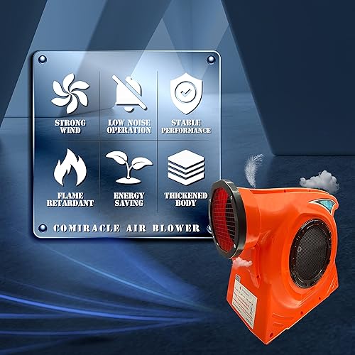 Miniatura 6 de CoMiracle - Sopladores de aire, soplador de aire inflable para casa de rebote, castillo inflable para exteriores y toboganes (comercial de 1.5 HP)