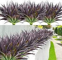 Vista 11 de 8 piezas flores artificiales de otoño para decoración al aire libre, plantas artificiales de otoño para exteriores, hierba amarilla artificial