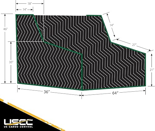 Miniatura 9 de US Cargo Control Funda acolchada resistente para sofá biplaza, 64 x 46 pulgadas, almohadilla negra y verde para mudanzaalmacenamiento, tela de