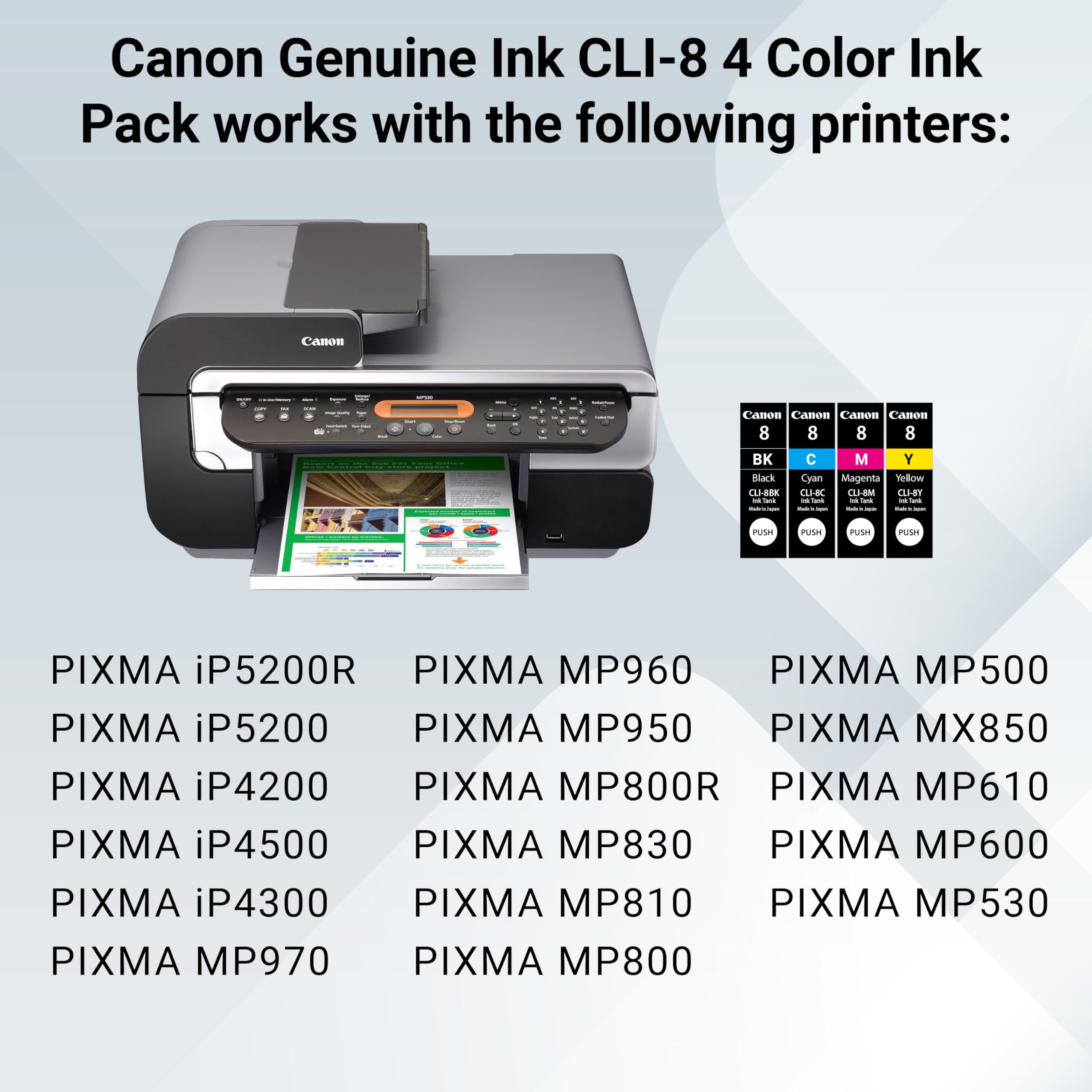 Amazon.com: Canon CLI-8 Genuine Four Color Multi Pack, Compatible