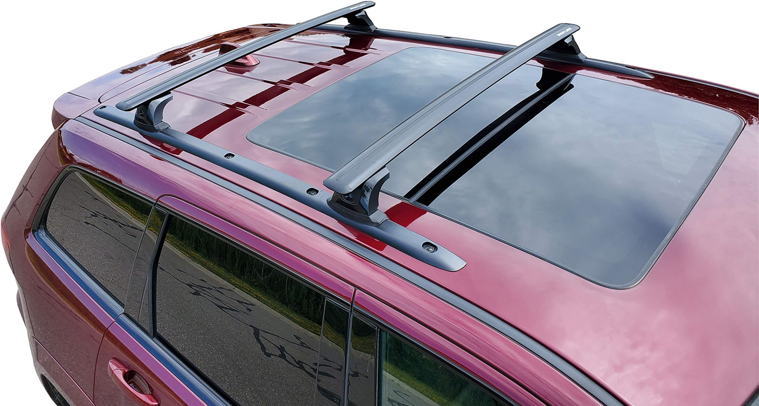 BRIGHTLINES Heavy Duty Anti-Theft Premium Aluminum Roof Bars Roof Rack Crossbars Compatible with 2011-2021 Jeep Grand Cherokee with Roof Black Plastic Moldings (Black)