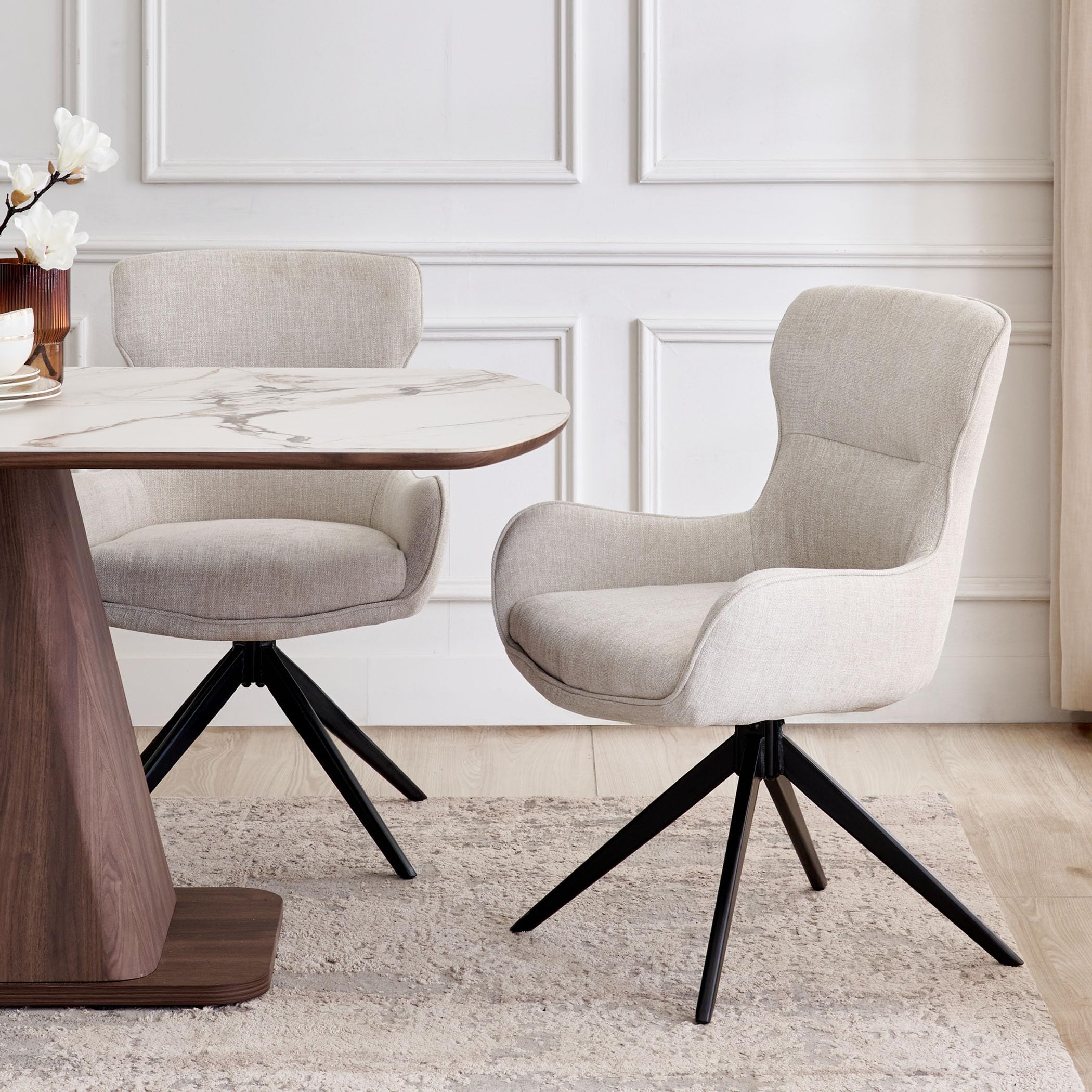 Home Centre Hadley Set of 2 Fabric Dining Chairs - Grey-picture-11