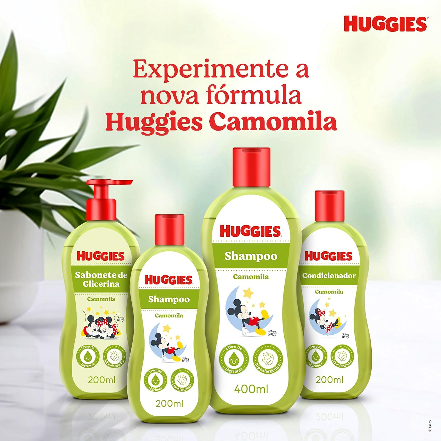 Huggies Shampoo Infantil Chá de Camomila, 400 ml, Verde