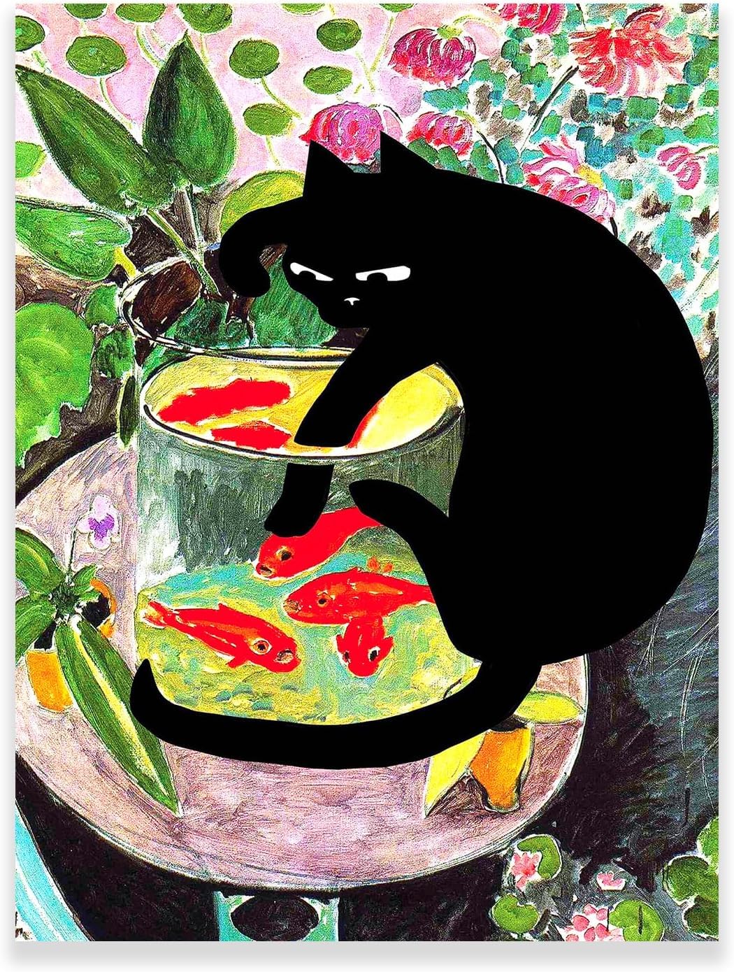 Amazon.co.jp: マティス 金魚と猫 ポスター 有名な絵画の猫 写真