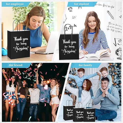 Miniatura 5 de Ctosree 20 bolsas de papel de regalo para empleados, compañeros de trabajo, colega de trabajo con asas, bolsas de regalo de agradecimiento para