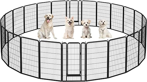 Miniatura 1 de Yaheetech Corralito para perros al aire libre, 24 paneles de valla de perro de 47 pulgadas, corral para mascotas para perros grandes, medianos y