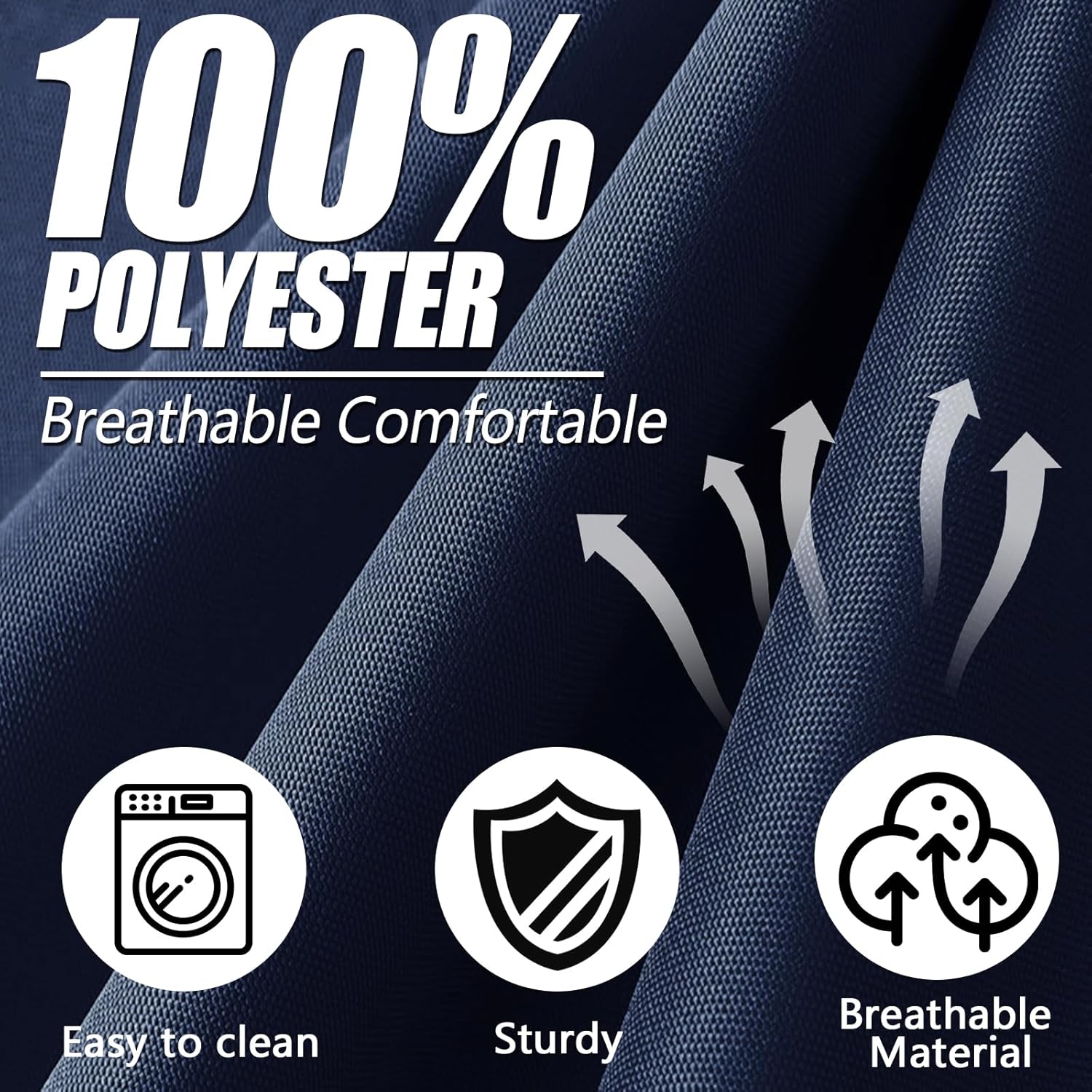 14 Pcs Patio Cushion Covers Replacement Outdoor Couch Cushions Covers Splashproof Sofa Slipcovers Set with Zippers,Patio Furniture Protector, Couch 3 Sizes, Covers Only (Navy Blue)