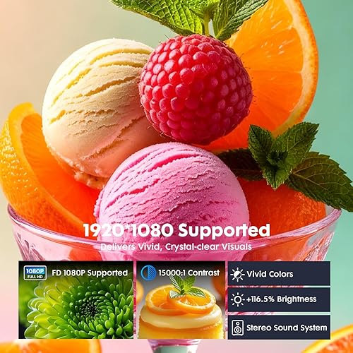 Miniatura 5 de Aplicaciones integradas Mini proyector con WiFi 6 y Bluetooth, proyector portátil 4K 1080P compatible con enfoque automáticoKeystone, compatible con