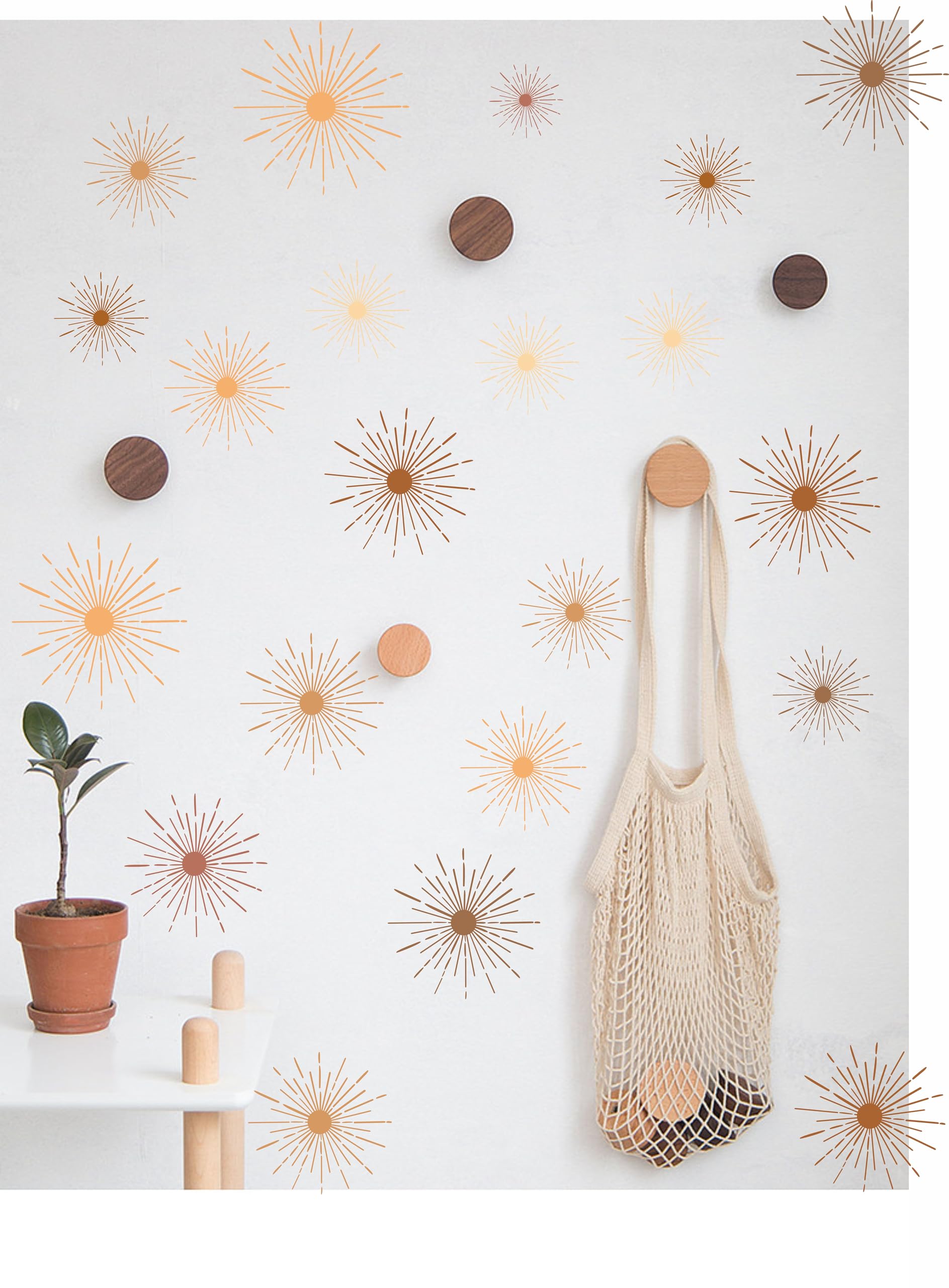 Sun Wall Decal Sunshine Wall Stickers Modern Removable Bohemian Walls Stickers Decor Nursery Wall Decals Peel and Stick Wall Stickers Bedroom Living Room Decor