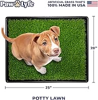Vista 4 de PawLyfe - Parche de césped artificial de 20 x 25 pulgadas con bandeja, almohadilla de césped reutilizable para interiores y exteriores