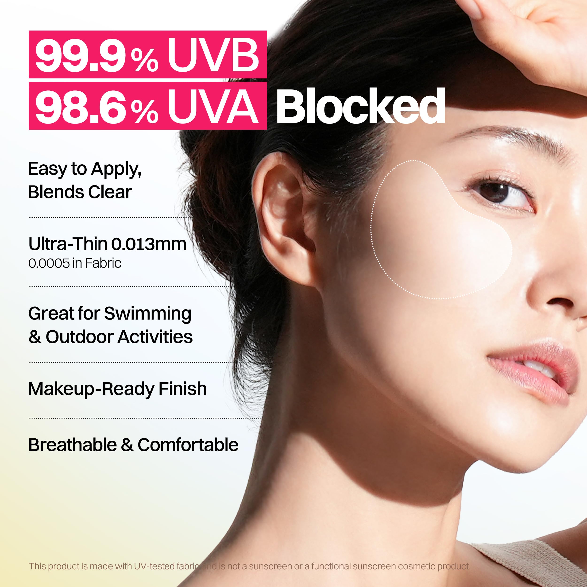 FRANZ Invisible UV Sun Patches for Face, UPF 50+ Golf (Large, 10 Pairs)