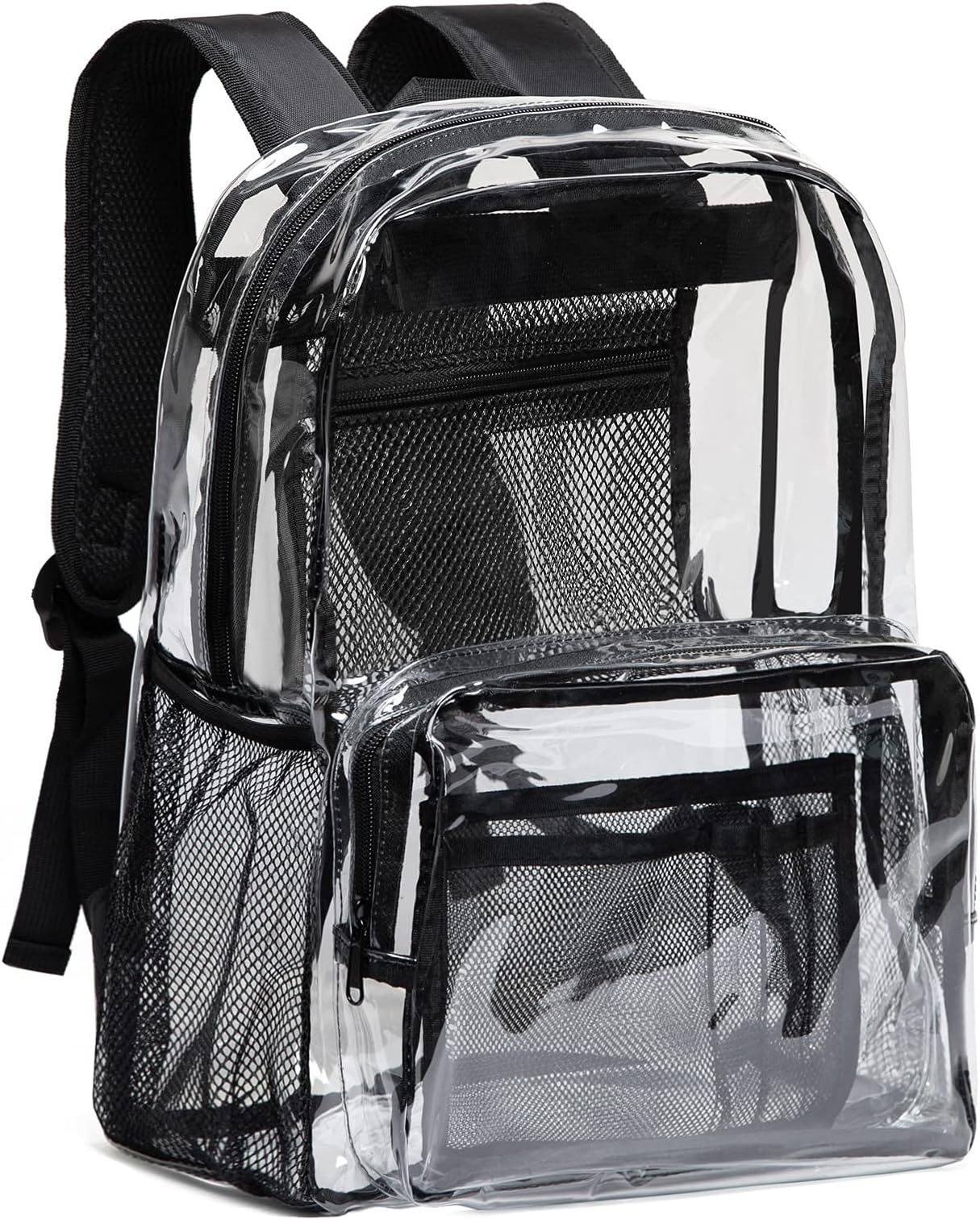Clear Backpack - Heavy Duty PVC Transparent See Through Backpack for College & Workplace