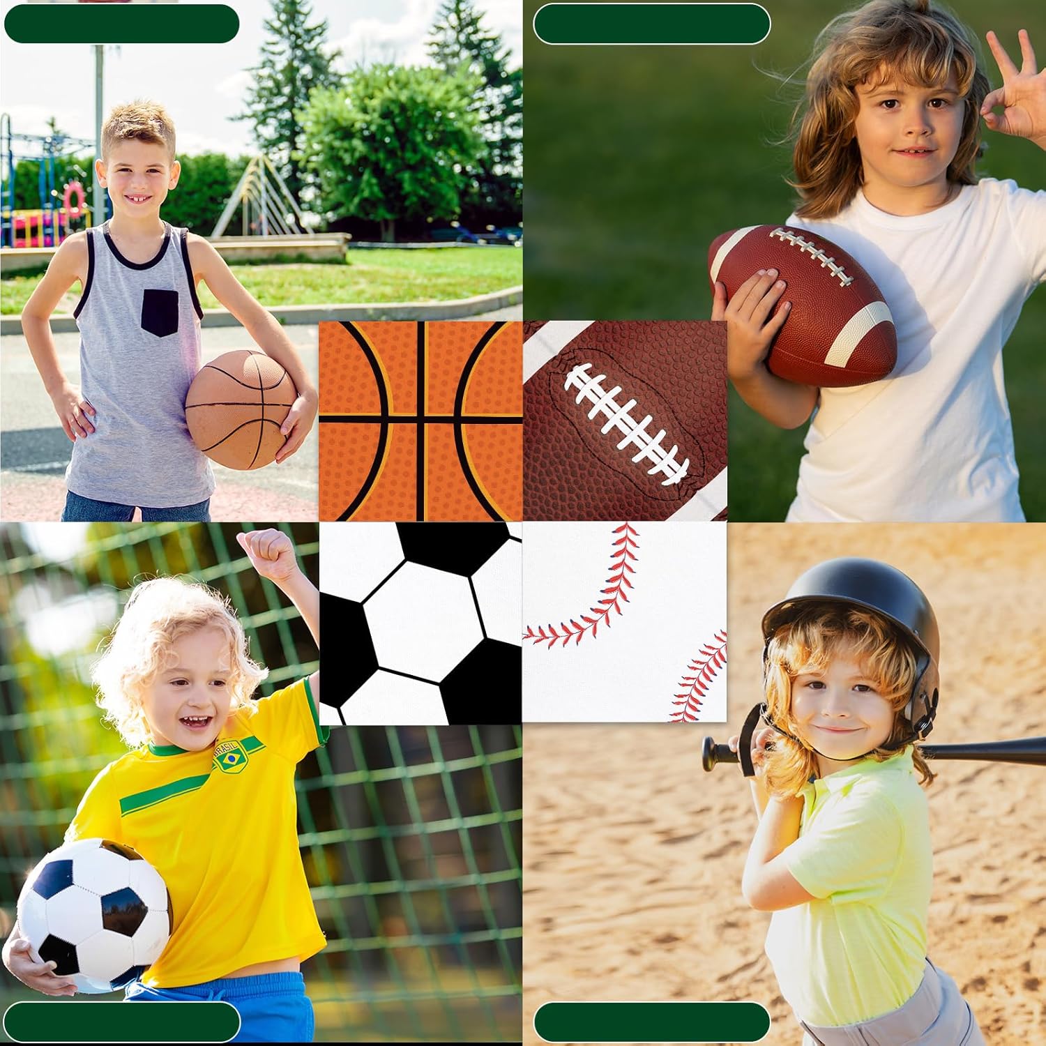 120Pcs Sports Napkins Sports Party Decorations All Star Basketball Football Baseball Soccer Disposable Paper Napkins Table Decor for Boys Birthday Party Supplies