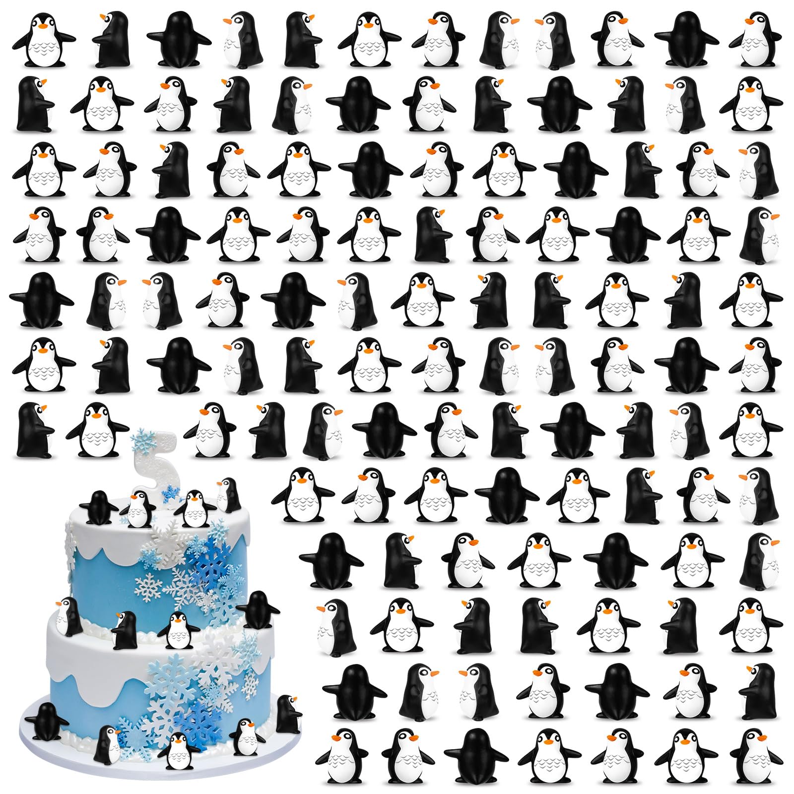 30 Pcs Mini Penguin Resin Figurines, Tiny Animals Miniature Ornaments for Home Decor, Cake Decoration, DIY Crafts