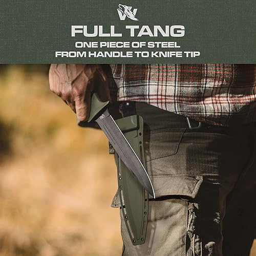 Miniatura 3 de ODENWOLF W-SowCatcher Cuchillo de hoja fija con funda  Cuchillo de caza grande hecho de acero D2  Cuchillo de doble filo de hoja fija grande con