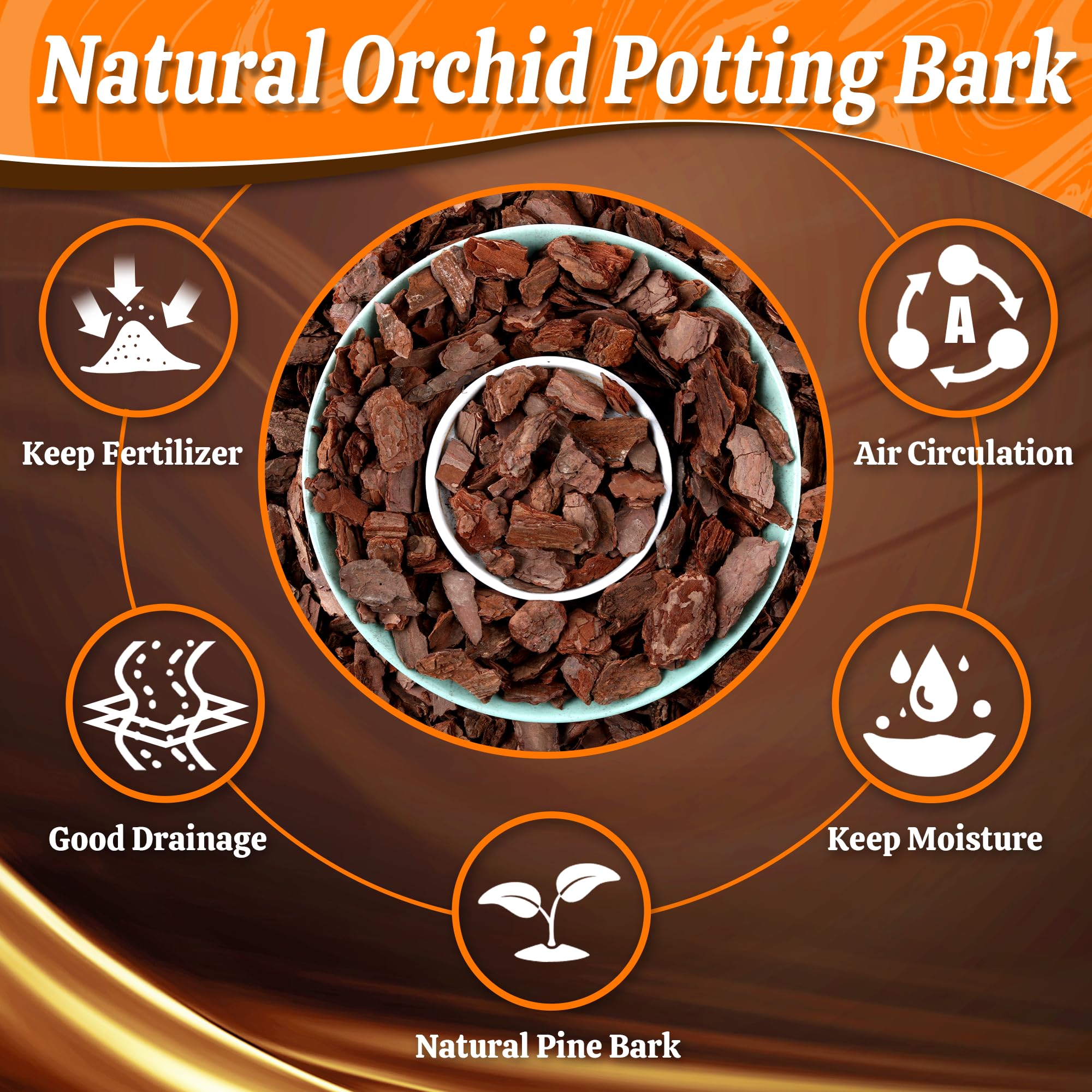 AVALUTION Organiczna kora orchidei do roślin 3 l, zrębki z naturalnej kory sosny do ściółki roślin domowych, do rozwoju korzeni orchidei, ściółki