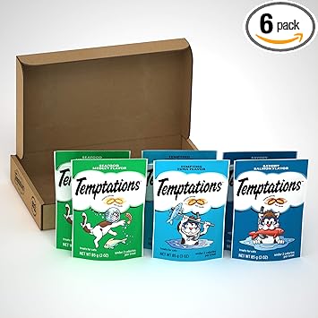 Whiskas Temptations 6 Count Seafood Lovers Variety Pack Cat Treats