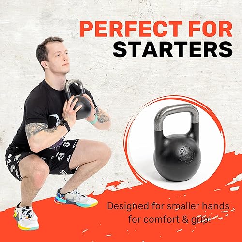 Miniatura 6 de Pesa rusa ajustable de 6 a 26.5 lbs campanas de acero Mark Wildman, juego de pesas de caldera, carcasa de acero, carga interna para entrenamientos